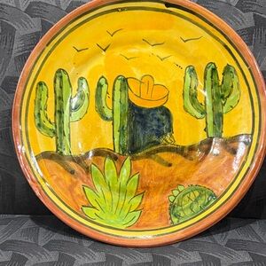 VTG Collector TERRA-COTTA  Handcrafted sundown siesta Cactus Art Plate